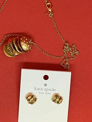 kate spade 햄버거 목걸이 귀걸이 세트