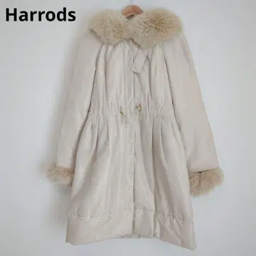 해롯 다운 코트 아우터 방한 다운 폭스 페더 럭셔리