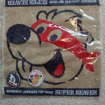 SUPER BEAVER 마스크드 비버 핸드 타월 + 캔뱃지 2개 세트