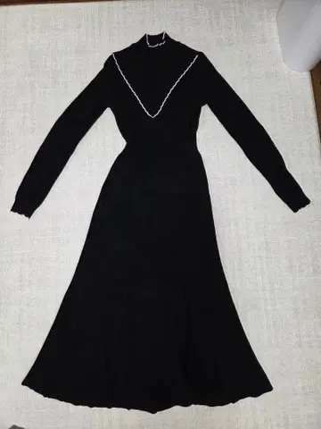 MOUSSY 블랙 롱 플레어 원피스 M