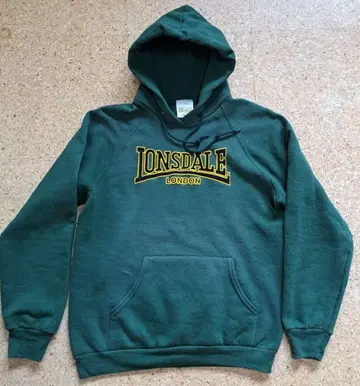 LONSDALE 그린 후드 부착 후드티 S