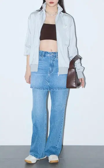 emmi 레이어드 데님 스커트만 미착용