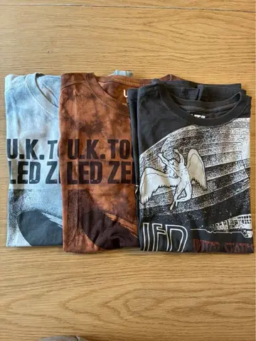 LED ZEPPELIN 그래픽 T셔츠 3개 세트