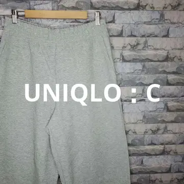 UNIQLO:C 그레이 와이드 팬츠 허리밴딩 사이드 포켓