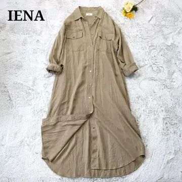 새상품급 IENA 이에나 몰스킨 바이오 셔츠 원피스 베이지 36