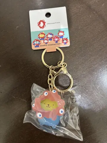 새상품 산리오 미야쿠미야쿠 클리어 키링 폼폼푸딩 오사카 만박
