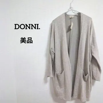 택 포함 DONNI. 리브 니트 가디건 OSFA 그레이지
