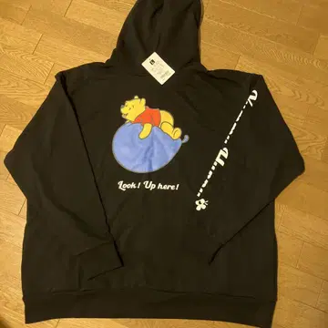 푸우 그래픽 후드티 블랙