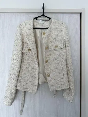 ZARA 아이보리 트위드 자켓 S