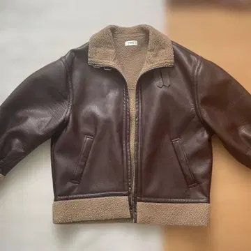 브라운 가죽 숏 자켓