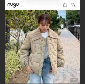 NUGU 베이지 퀼팅 자켓