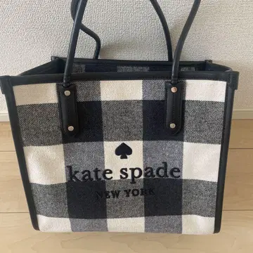 [ 새상품급 ] kate spade 체크 무늬 토트백