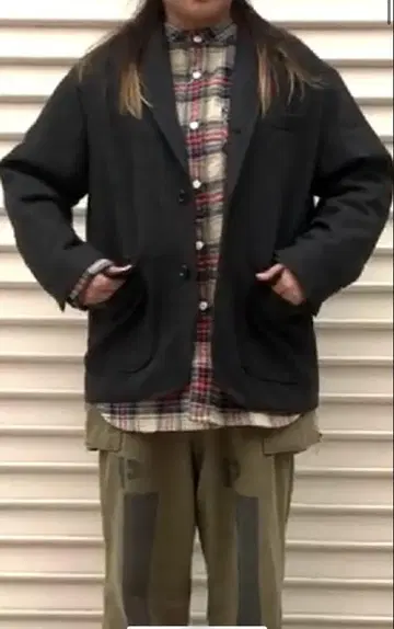 BEAMS BOY/헤링본 트윌 빅 자켓 사이즈 0