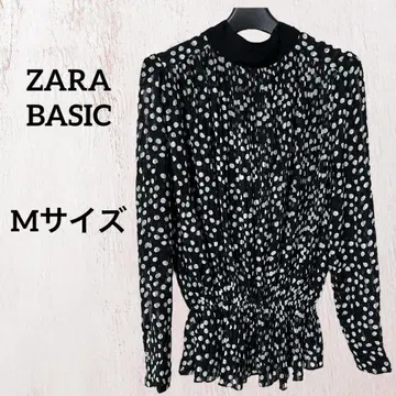 ZARA BASIC 도트 무늬 긴팔 튜닉 M 사이즈