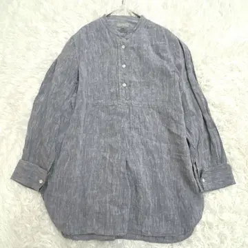 마가렛호웰 밴드 카라 셔츠 린넨 100% S 그레이