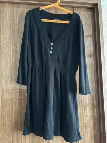 SONIA RYKIEL 블랙 V넥 튜닉 40