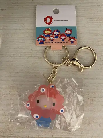 산리오 미야쿠미야쿠 클리어 컬러 키링 키티