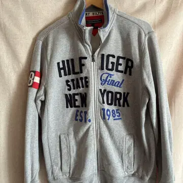 TOMMY HILFIGER 그레이 집업 후드티 S 남성용