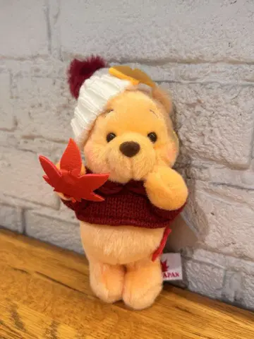 푸우 봉제 인형 키링 키체인 단풍 Momiji Pooh