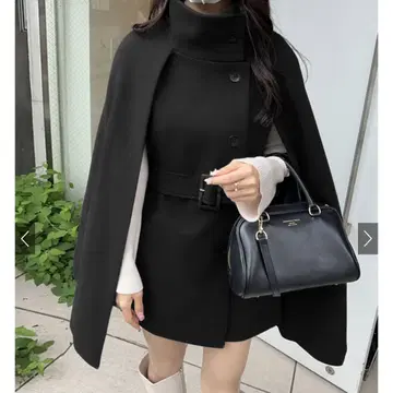 블랙 케이프 코트 S 사이즈