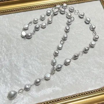 그레이 담수 펄 목걸이