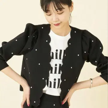 미사용 새상품 [ U by SPICK&SPAN ] 도트 자수 니트 가디건