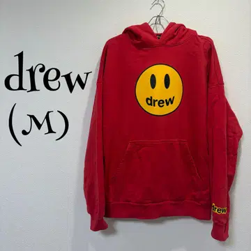 drew house/M/ 스마일리 페이스 후드티/레드