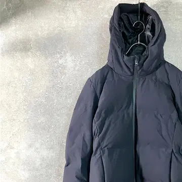 UNIQLO 다운 자켓 긴팔 네이비 무지 후디 페더