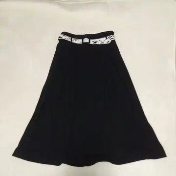레오나르 블랙 플레어 롱 스커트