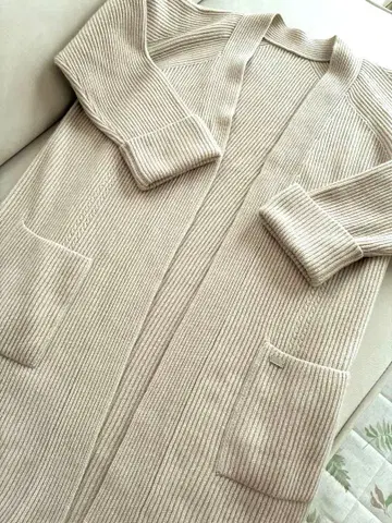 미사용 새상품 폭시 foxey 롱 가디건 코디 밀크티 캐시미어