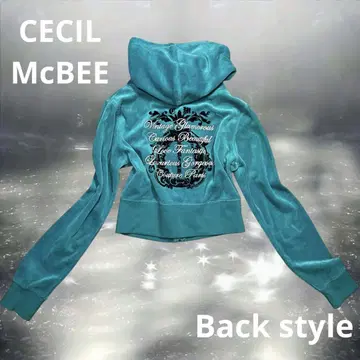 00s CECILMcBEE 벨로아 후드티 숏 기장 헤이세이 y2k 갸루