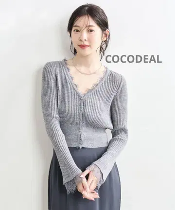 [ 미사용 새상품 ] 완판템 코코딜 시어 리브 레이스 가디건