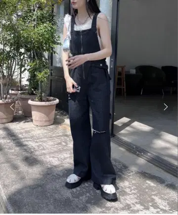 jeanasis 컷 아웃 데님 살로펫 M
