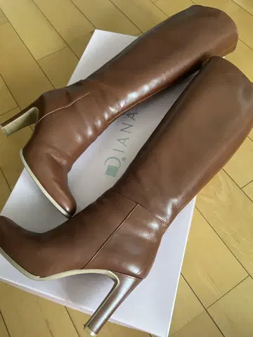 DIANA 다이애나 브라운 가죽 롱 부츠 24.0cm