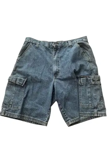 Wrangler 데님 블루 카고 숏팬츠