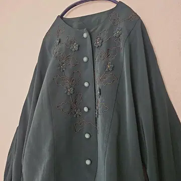 빈티지 크롭 자켓 가디건 레트로 꽃무늬 자수 여성 빈티지