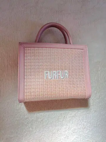 FURFUR 핑크 트위드 토트백 2way