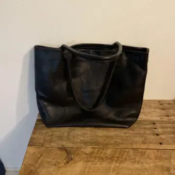메이플/블랙 가죽 토트백 미국제