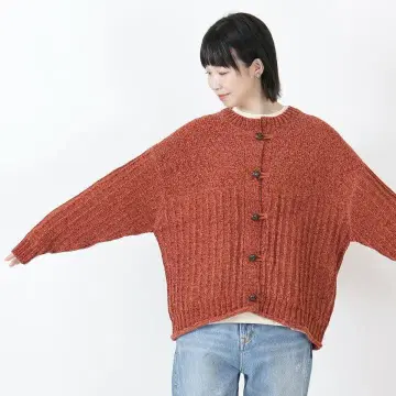 새상품급 레이리아 리브 편직 빨간색 가디건 프리 사이즈