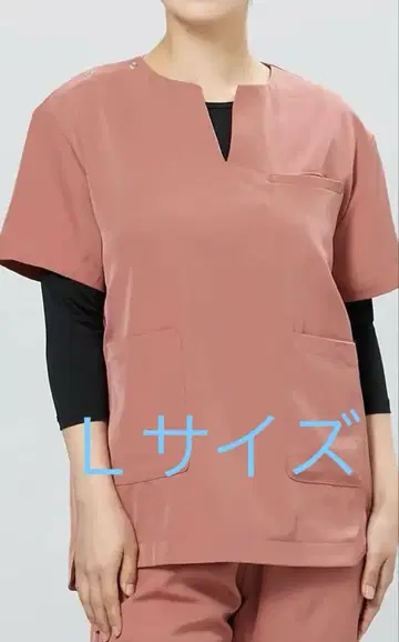 스크럽 상의 남녀 공용 키넥 밑단 라운드 스크럽