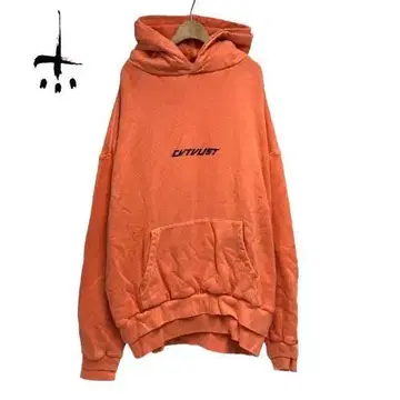 미사용 새상품 CVTVLIST 더블 후드티 2 오렌지