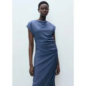 MANGO 롱 원피스 KELLY 미디엄 블루