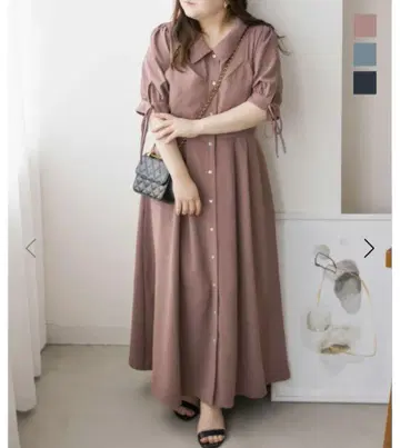 CLETTE 오리지널 레이어드 스타일 셔츠 원피스 핑크 LL