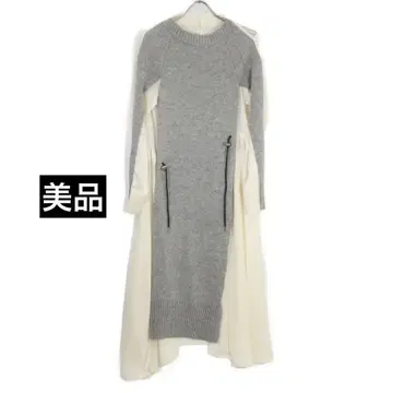 새상품급 sacai 사카이 그레이 니트 절개 원피스