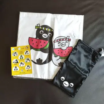 수박 펭귄 핸드 타월