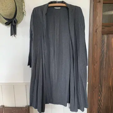 새상품 산바레 롱 가디건 코트 그레이