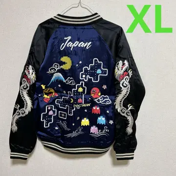 새상품 XL 팩맨 스카잔 블루 자수 리버서블