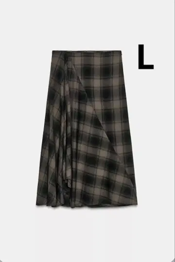 ZARA 자라 체크 무늬 미디 기장 스커트 새상품, 미사용