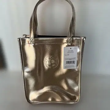 미사용 스타벅스 홀리데이 2024 쇼핑백 메탈릭 골드 본체