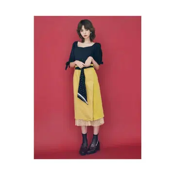 dazzlin (다즐린) 스카프 코듀로이 스커트 머스타드